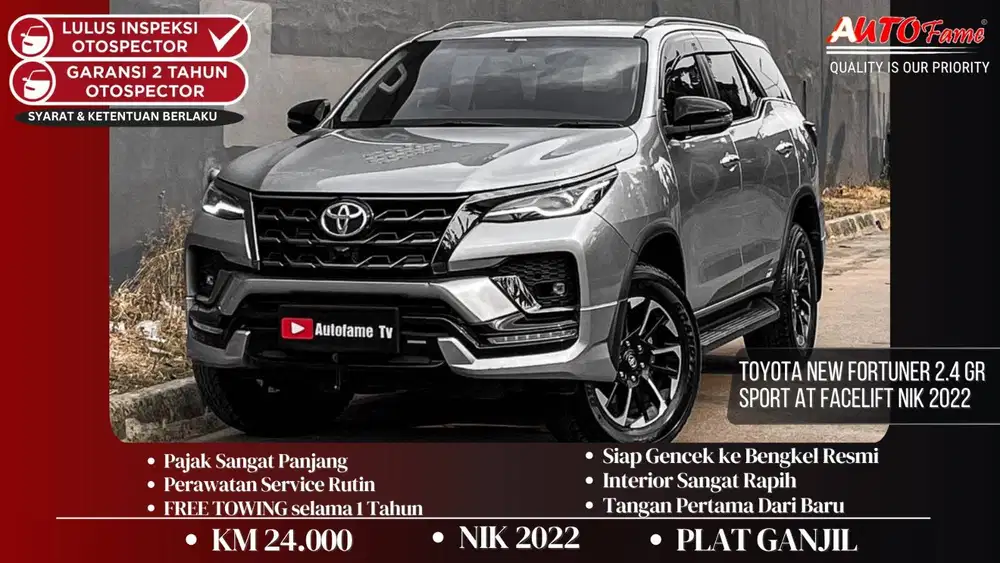 KM24RB Toyota New Fortuner 2.4 GR Sport AT FACELIFT NIK 2022
