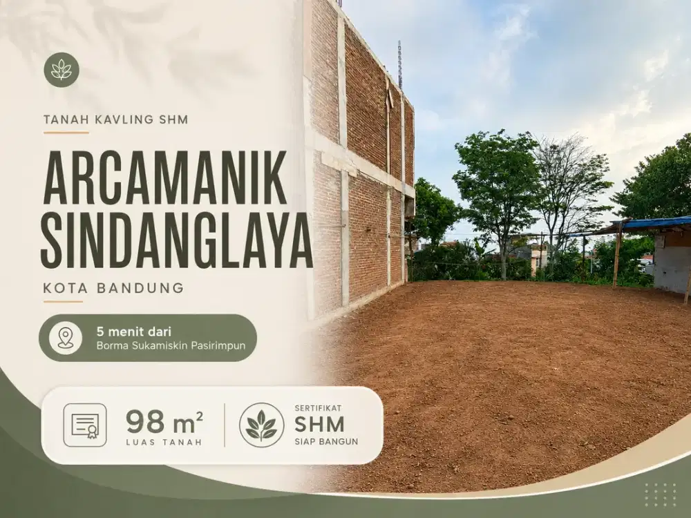 Jual Tanah Kavling SHM 98 m2 Sindanglaya Mandalajati Bandung Dekat Ubertos