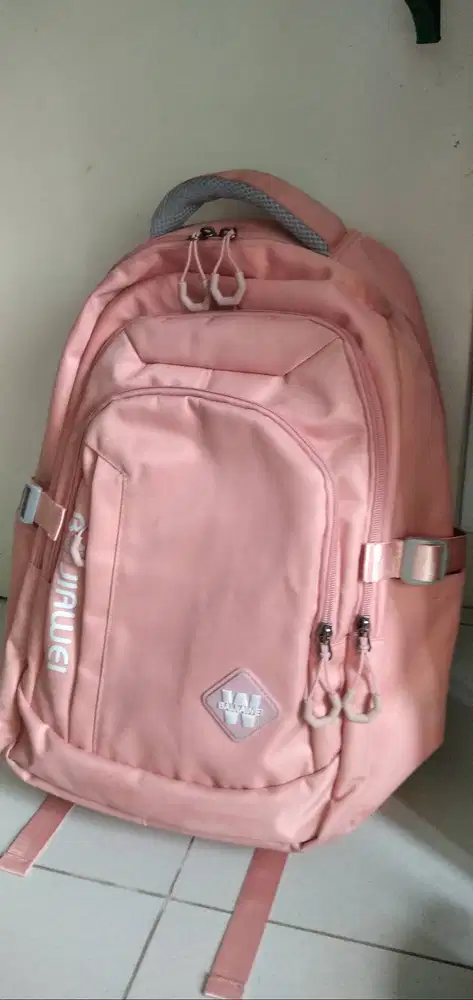 Tas sekolah pink peach