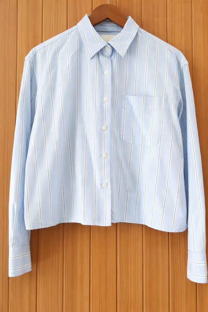 UNIQLO x JW Anderson Striped Oxford Shirt Blue - Size L (Mulus / Like