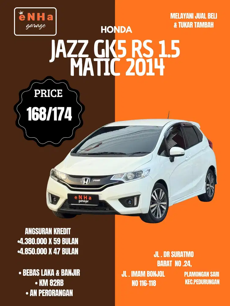 Honda Jazz GK5 RS 1.5 2014 matic istimewa..