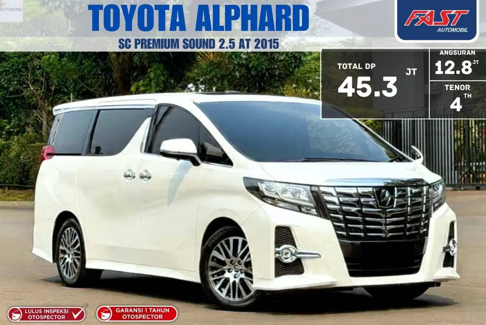 LOW KM GARANSI 1TH PAJAK PJG TOYOTA ALPHARD SC PREMIUM 2.5 AT 2015
