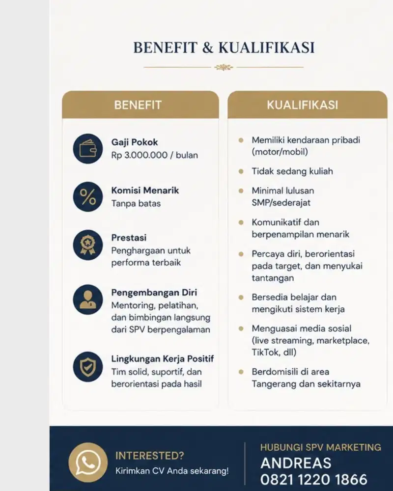 PROYEK GACOR LARIS MANIS SUBSIDI TANGERANG CARI SALES SEMANGAT TINGGI