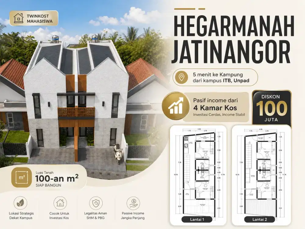 Rukost Twinkos Hegarmanah Jatinangor 4 Kamar Full Furnished 780 Juta