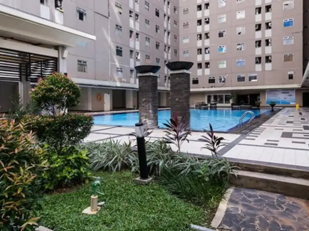 Dijual apartement gading nias residence, 2 bedroom furnished lantai rendah view kolam luas 35m2