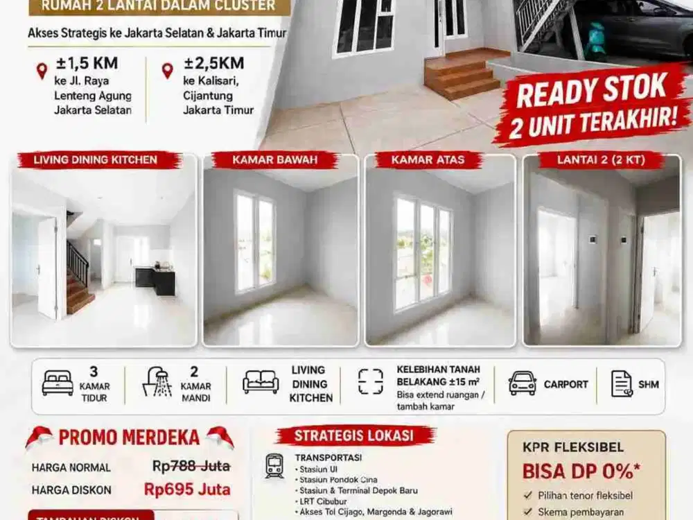 Cluster rumah perbatasan Cijantung dan Lenteng Agung Jakarta