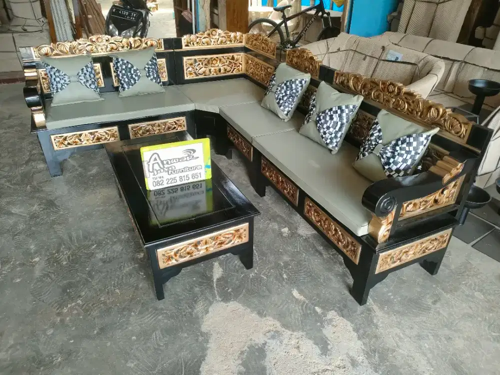 Kursi tamu sudut ukir new full kayu jati