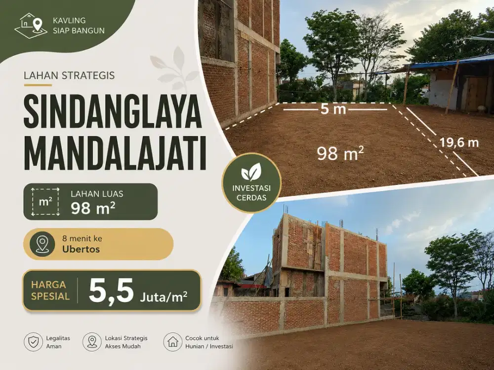 Kavling Tanah 98 m² SHM Dekat A.H. Nasution Cocok untuk Hunian atau Usaha