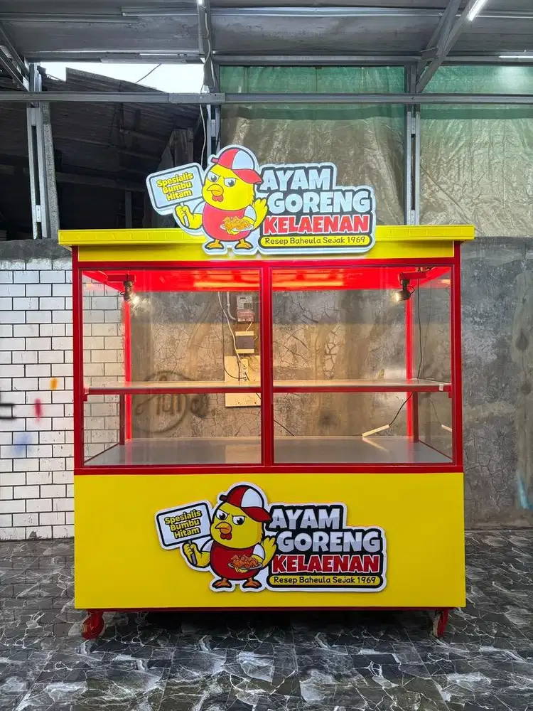 Jual Gerobak Etalase Full Stainless & Kaca