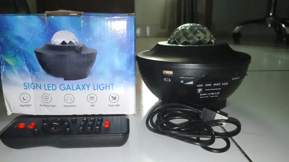 Lampu Tidur Proyektor Galaxy + Speaker