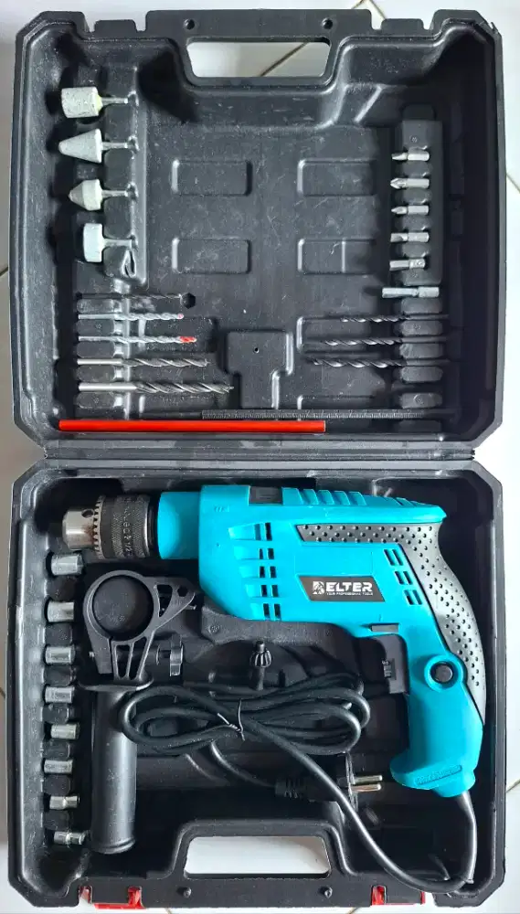 Baru mesin bor listrik 13mm impact drill set koper