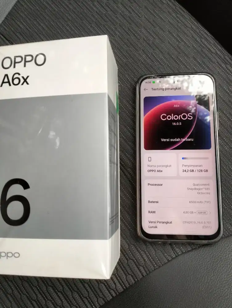 Oppo A6x ram 4+8gb int 128gb