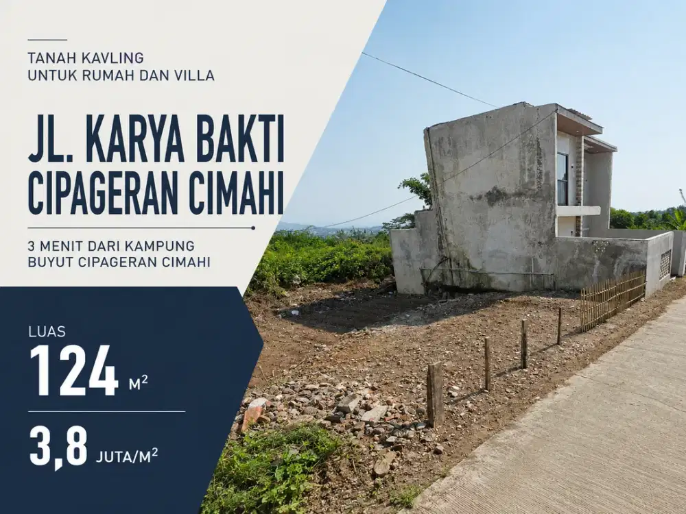 Tanah Kavling 124 m² SHM Jl Karya Bakti Cipageran Cimahi Cocok untuk Villa