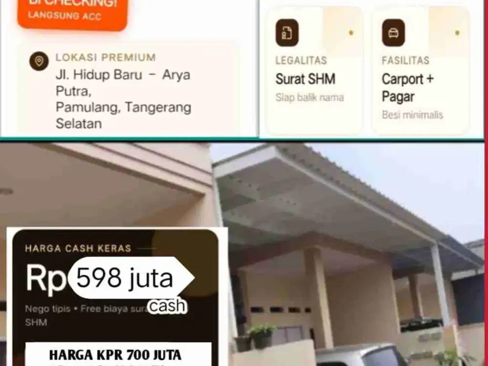 DIJUAL RUMAH LUAS 80 METER  HARGA MURAH