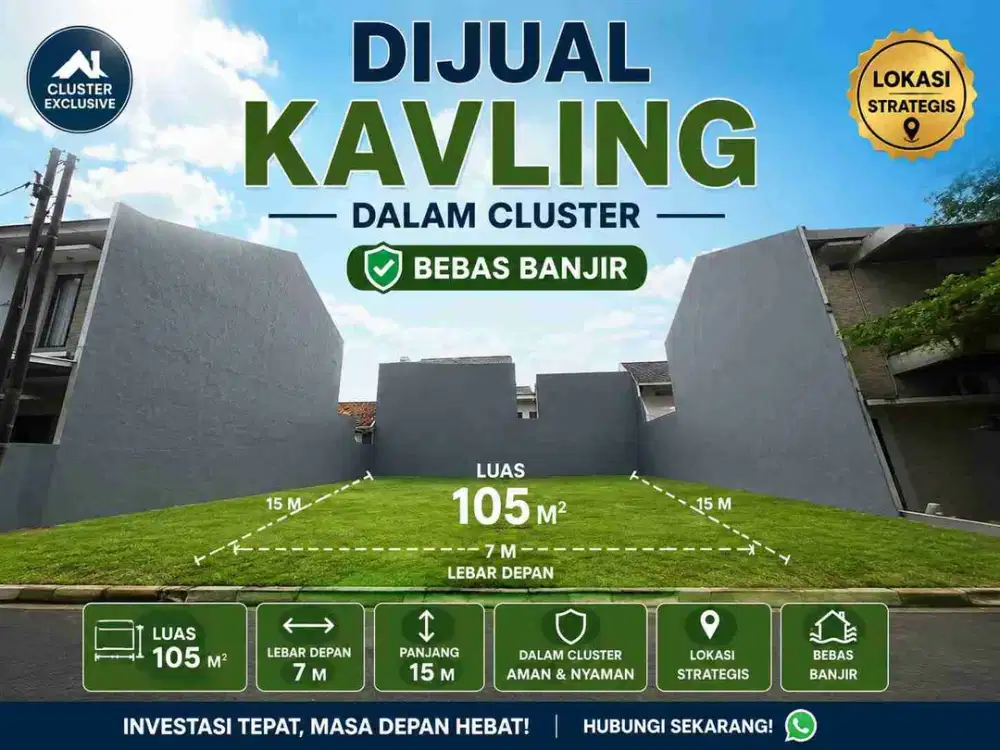 Kavling Perumahan Dekat Cibubur Siap Bangun, bebas banjir lokasi strategis
