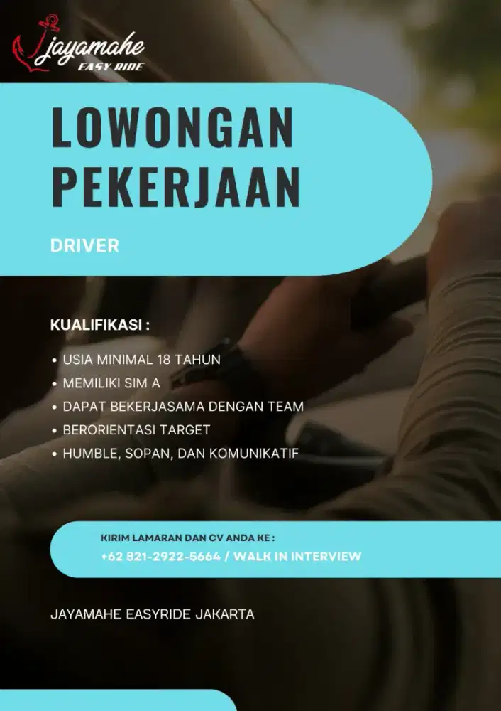 Di cari driver untuk antar ambil mobil rental dari costumer