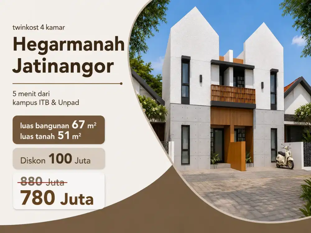 Twinkost 4 Kamar di Hegarmanah Jatinangor 5 menit Dekat ITB & Unpad