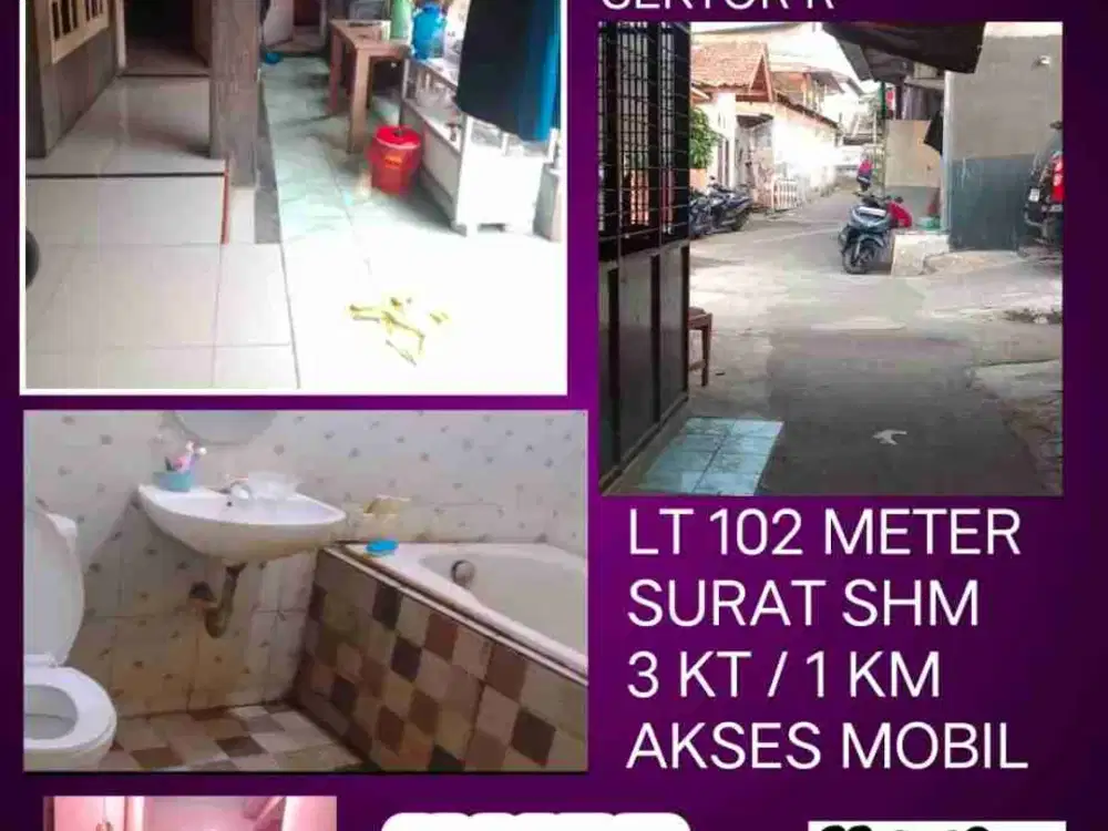 DIJUAL CEPAT RUMAH KAMPUNG AJSES MOBIL LOKASI SANGAT STRATEGIS