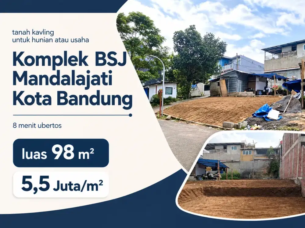 Tanah Kavling 98 m² di Komplek BSJ Mandalajati Kota Bandung