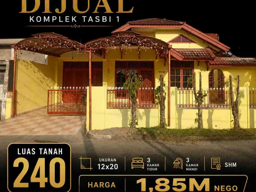 Rumah luas tanah 240m komplek tasbih 1 / tasbi 1