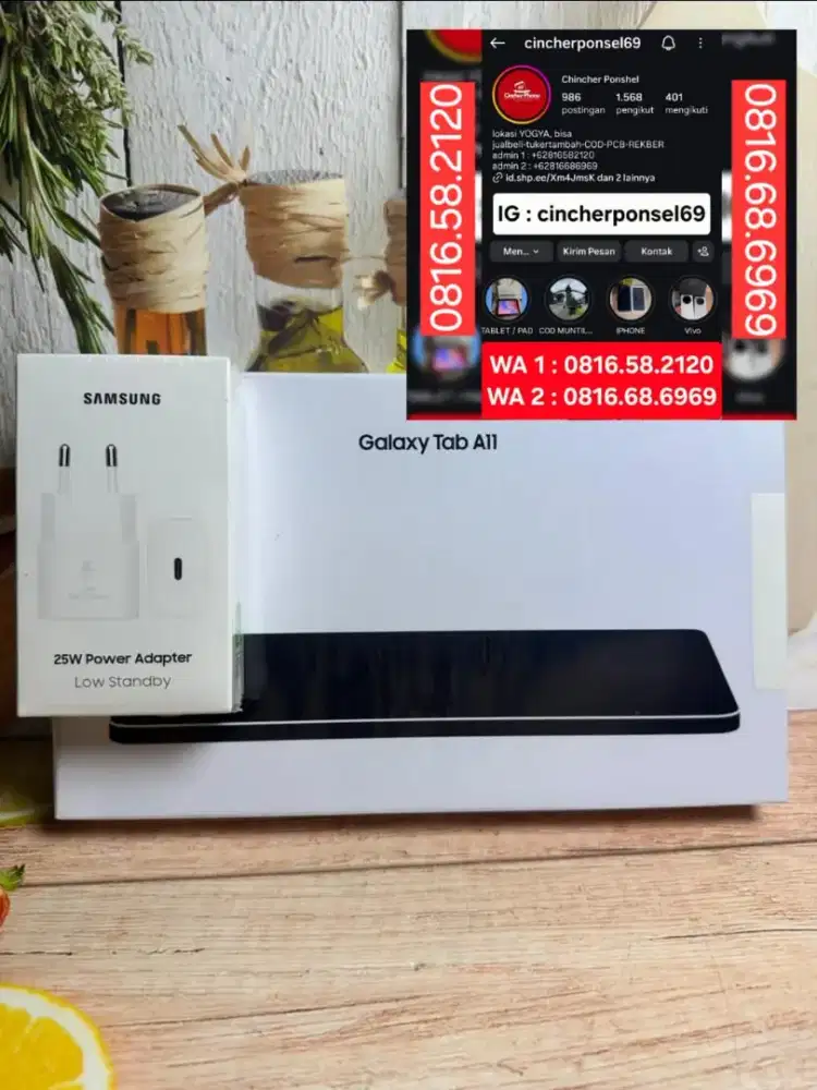 Jual tab SAMSUNG GALAXY TAB A11 lte new versi pakai sim resmi 10000%