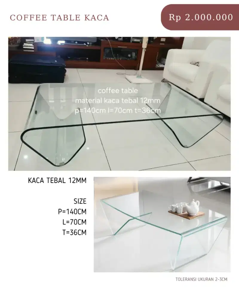 Coffe table kaca informa