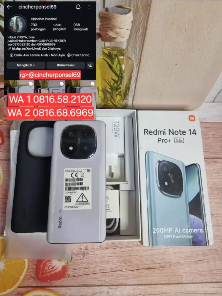 HP likeNEW REDMI NOTE 14 PRO plus 5g super istimewa grns resmi aktif