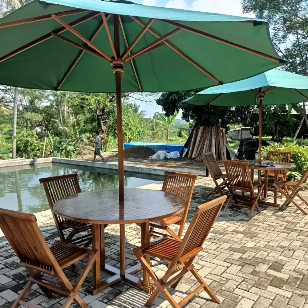 Tenda murah,bangku cafe,kursi lipat,payung jati,meja makan bulat