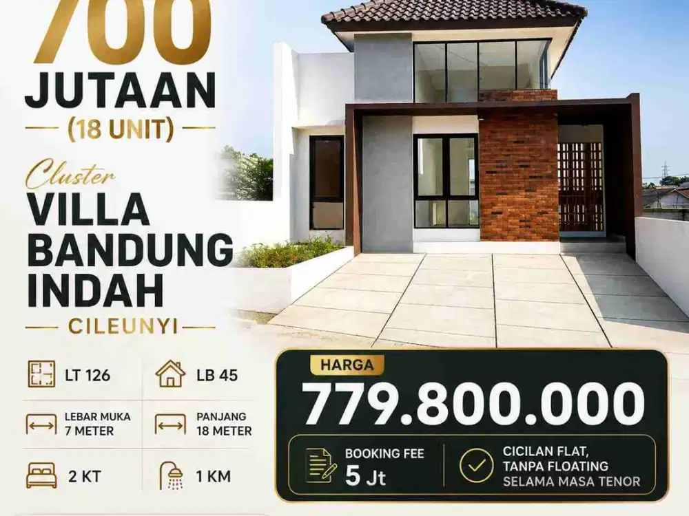 Rumah baru 700 Jutaan di Villa Bandung Indah, Cileunyi
