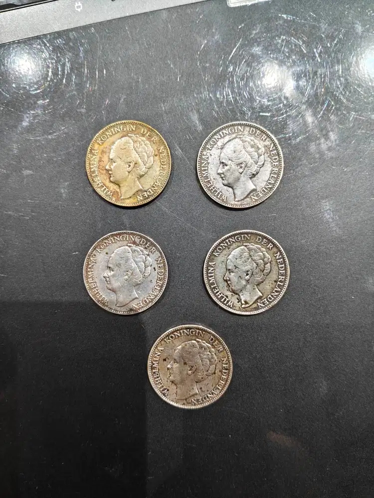 Koin Kuno Perak 1 Gulden Ratu Wilhelmina Original (Tahun 1929 & 1930)