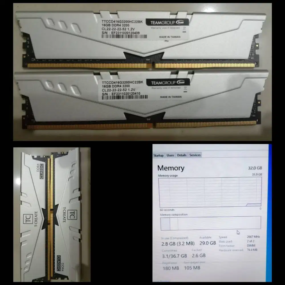 TEAM T-Create Classic (2x16) 32GB DDR4 kit 3200MHz