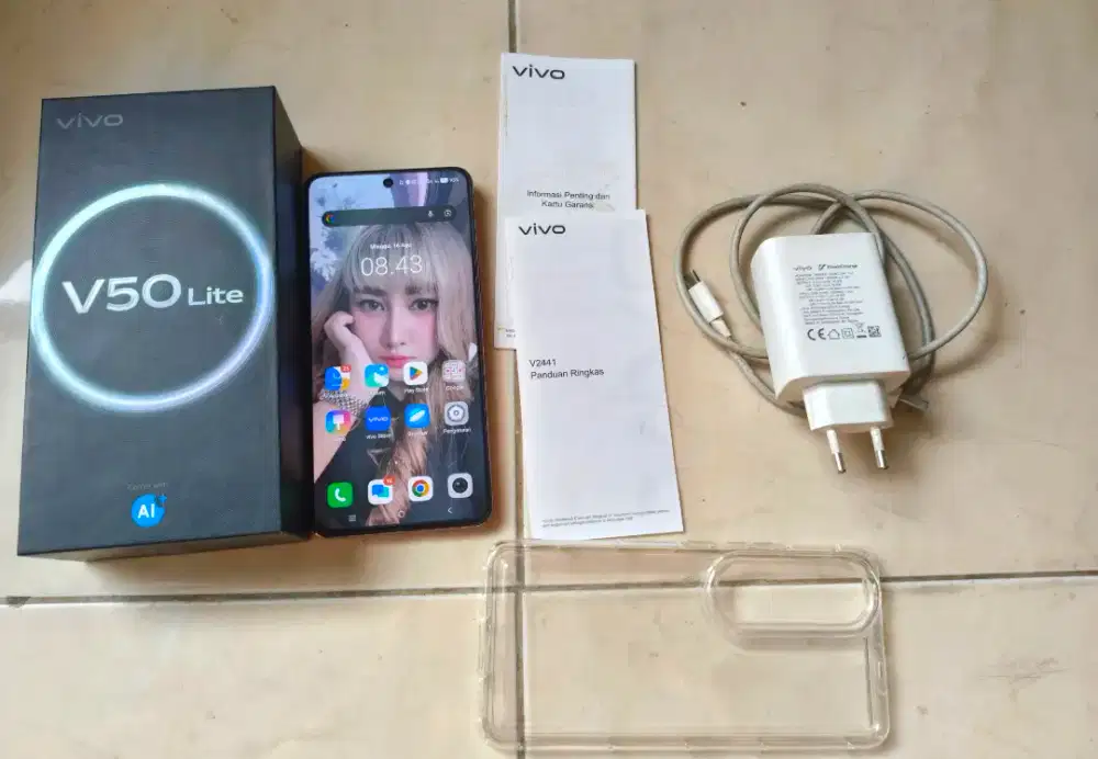 Vivo V50 lite 4G LTE NFC RAM 8+8/256GB Pink Lengkap Original