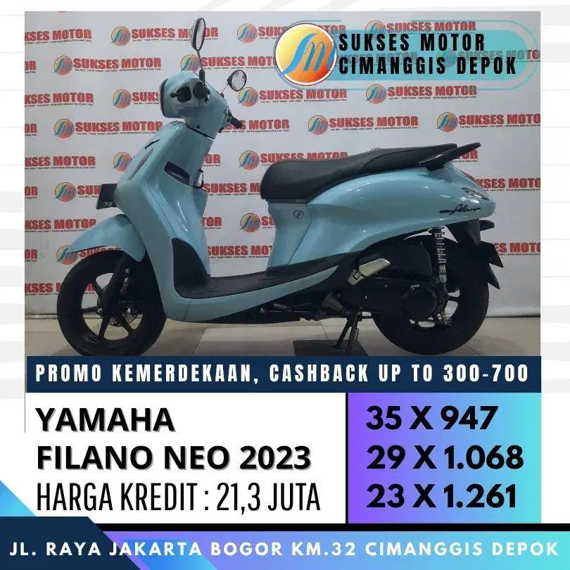 YAMAHA FILANO NEO 2023 CASH KREDIT PROMO FREE BALIK NAMA KTP DKI
