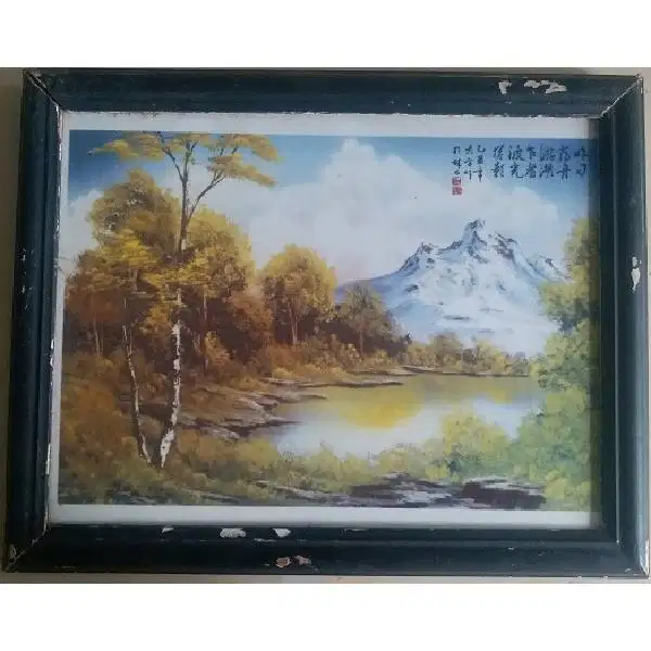 Vintage antik hiasan dinding lukisan porselein kata mutiara pemandanga