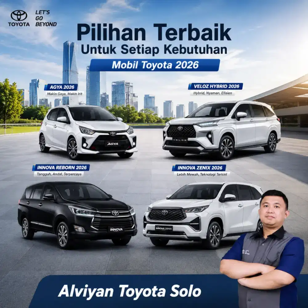 (New) Toyota Agya, Veloz Hybrid, Innova Reborn, Zenix. Cash/ Kredit/TT