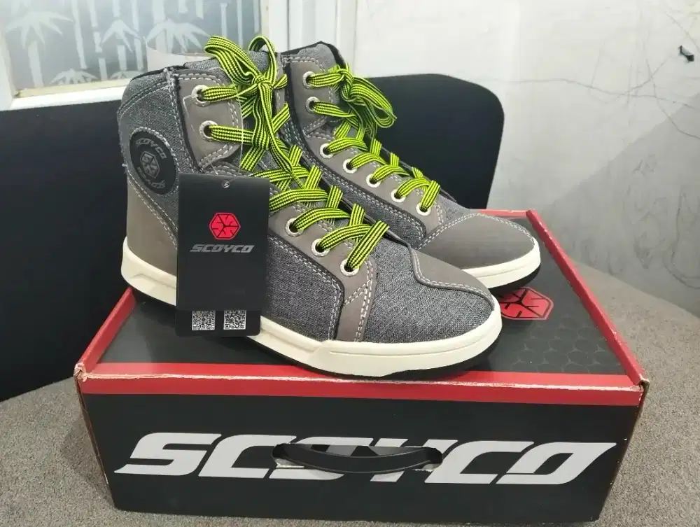 Scoyco Motorcycle boots shoes casual grey sepatu Riding motor
