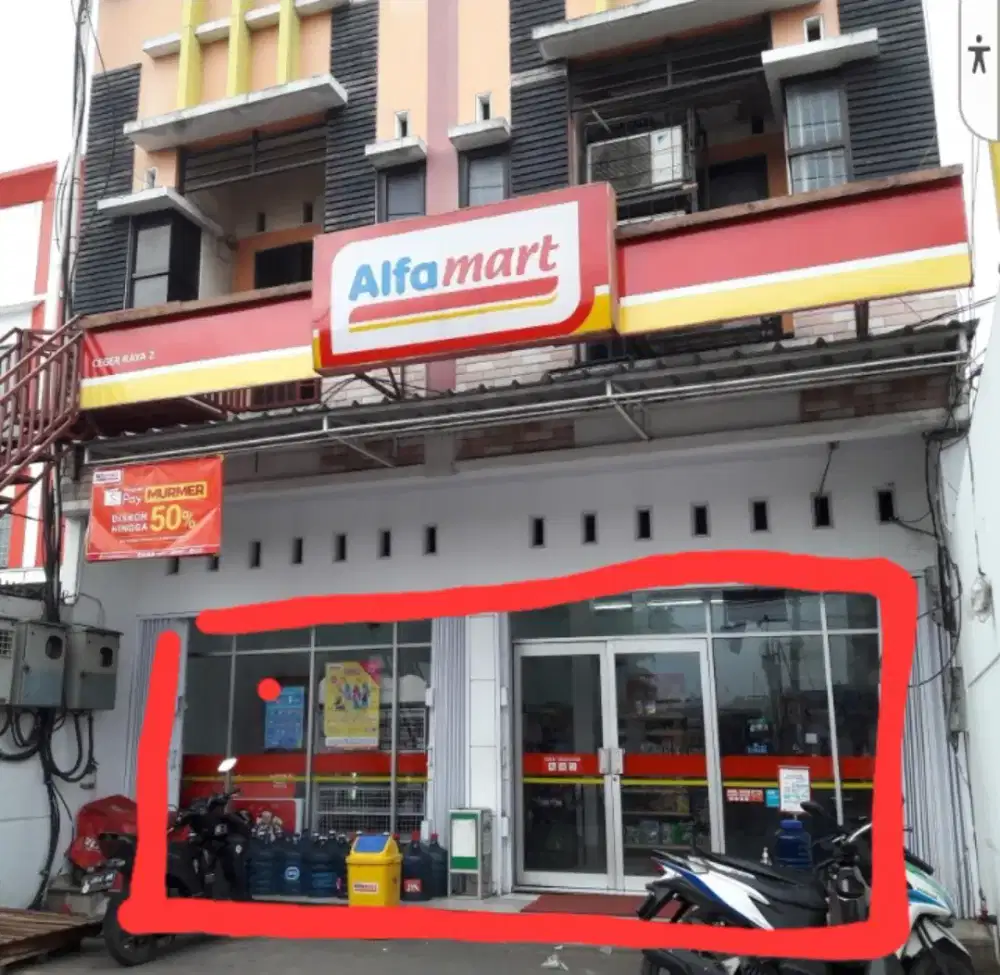 Dijual borongan kaca depan toko bekas alfa