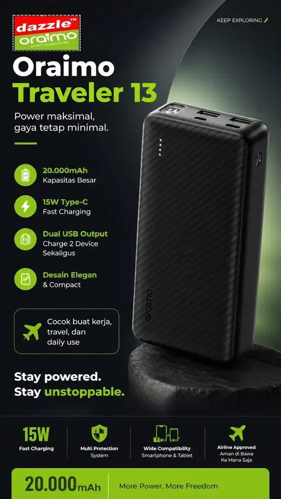 Powerbank 20.000mAh Oraimo OPB-1201P