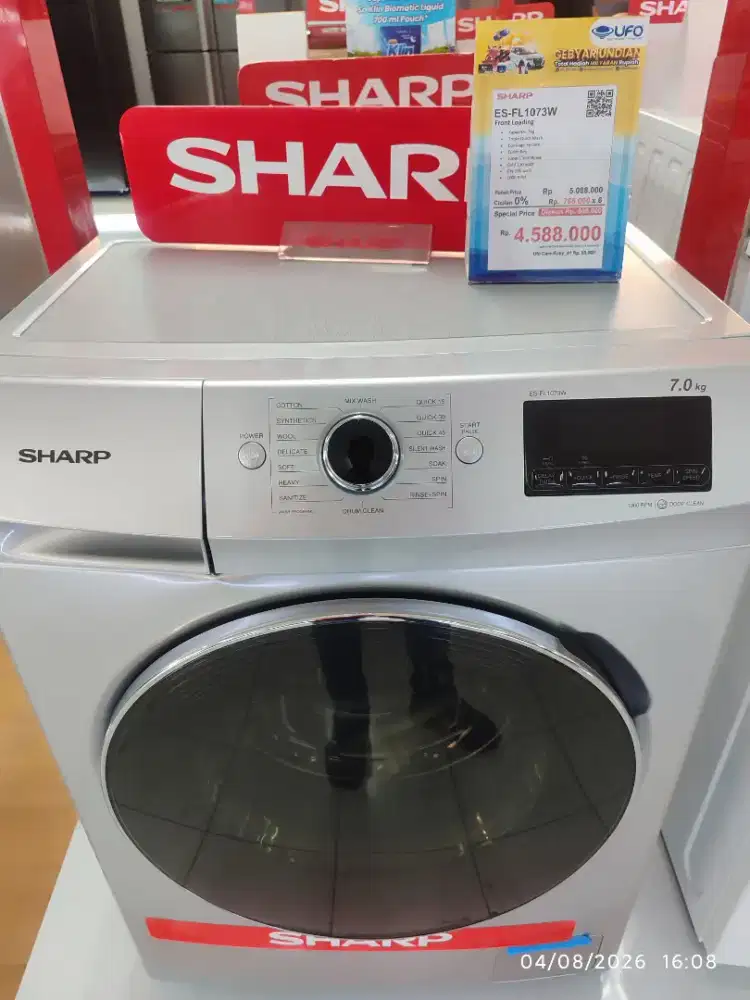 Sharp ES FL1073W 7kg bisa kredit free DP Bunga ringan