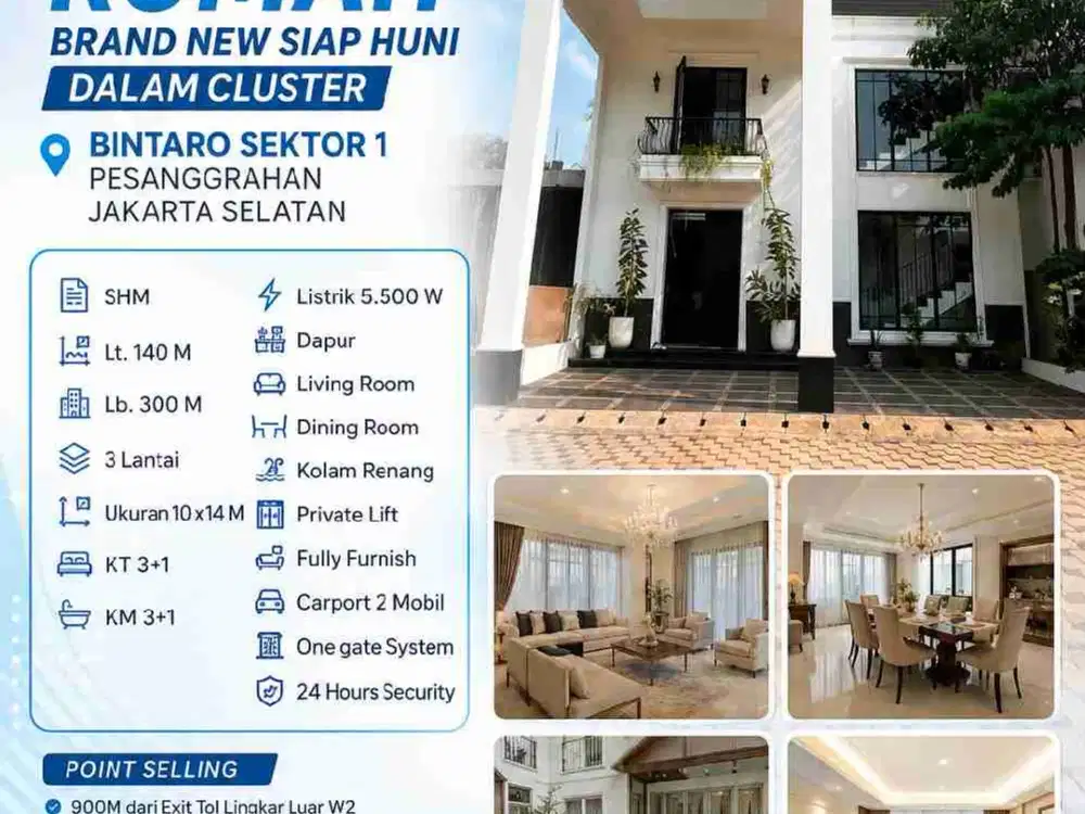 dijual rumah brandnew di Bintaro Pesanggrahan Jakarta Selatan