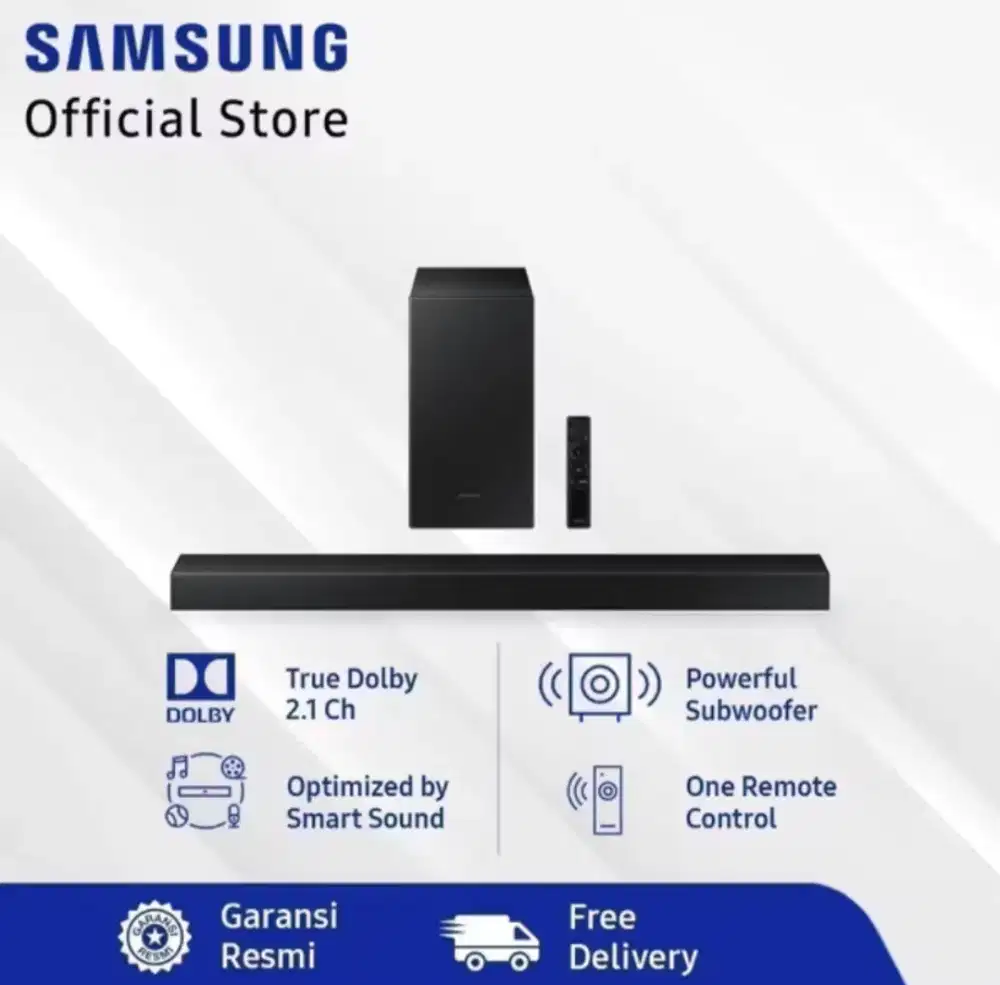 Soundbar+ Sub Woofer Samsung Dolby Audio Bluetooth Garansi BARU