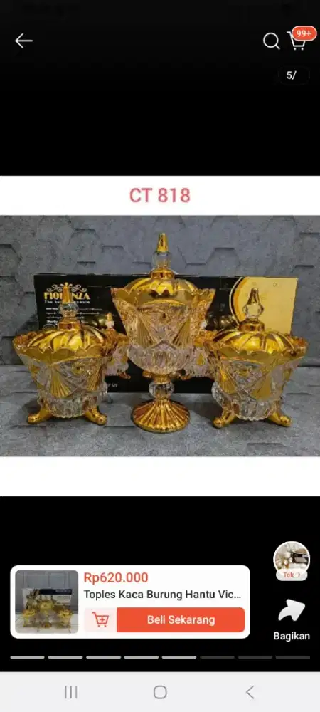 Toples kaca cristy atau fiorenza