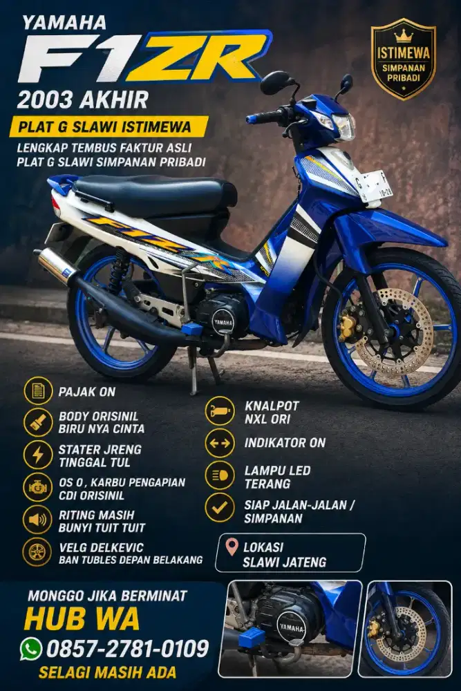 Yamaha F1ZR Fizr 2003 lengkap istimewa siap pakai antik