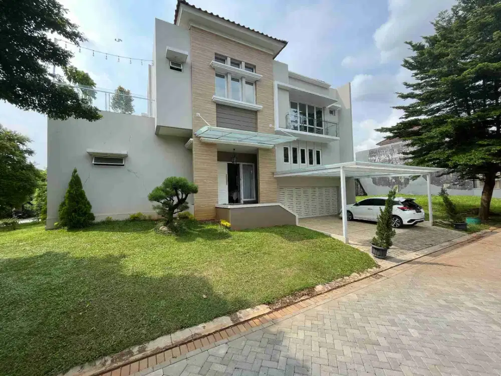 rumah raffles hills Cibubur mewah semi furnished