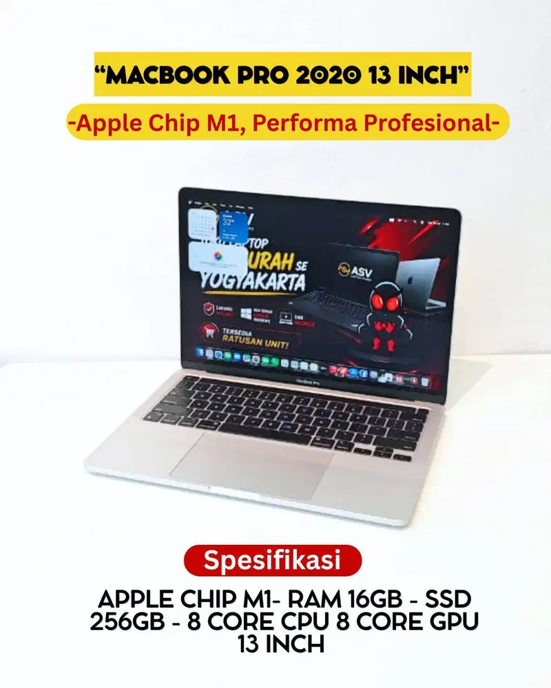 MACBOOK PRO 2020 CHIP M1 RAM 16GB SSD 256GB APPLE ORIGINAL
