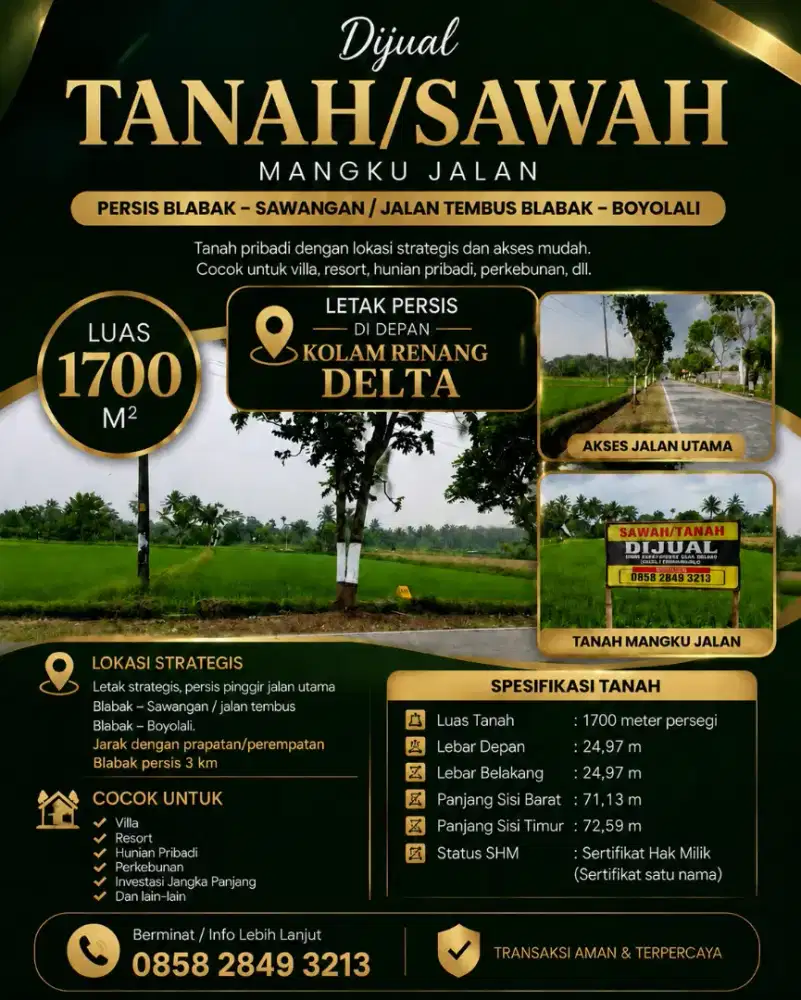 Di jual sebidang