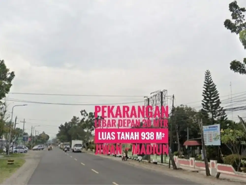 JUAL Tanah Pekarangan LD 20 mtr, Jl Raya Propinsi, Jiwan MADIUN Baguss