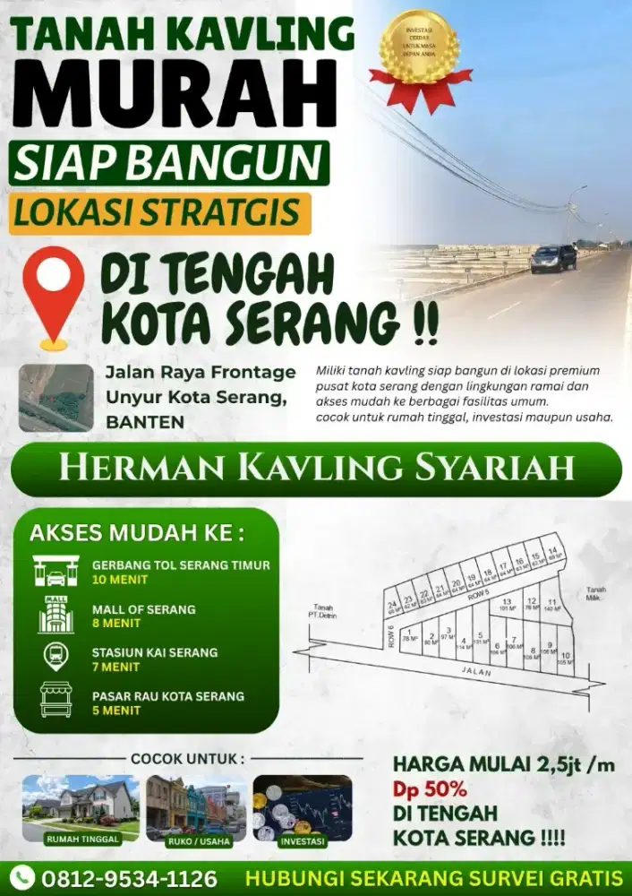 Tanah Kavling Strategis Kota Serang
