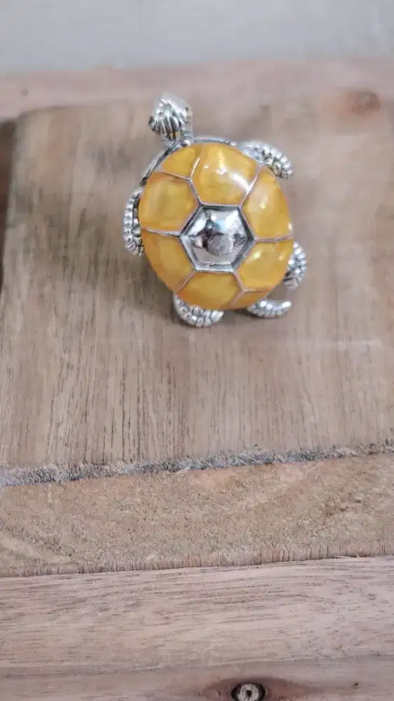 Batu motif kura kura ring perak