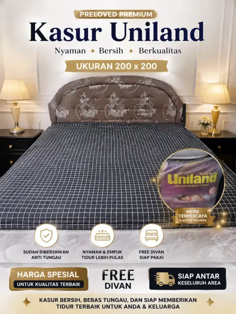 Ranjang UNILAND 200 x 200 cm (FREE DIVAN)